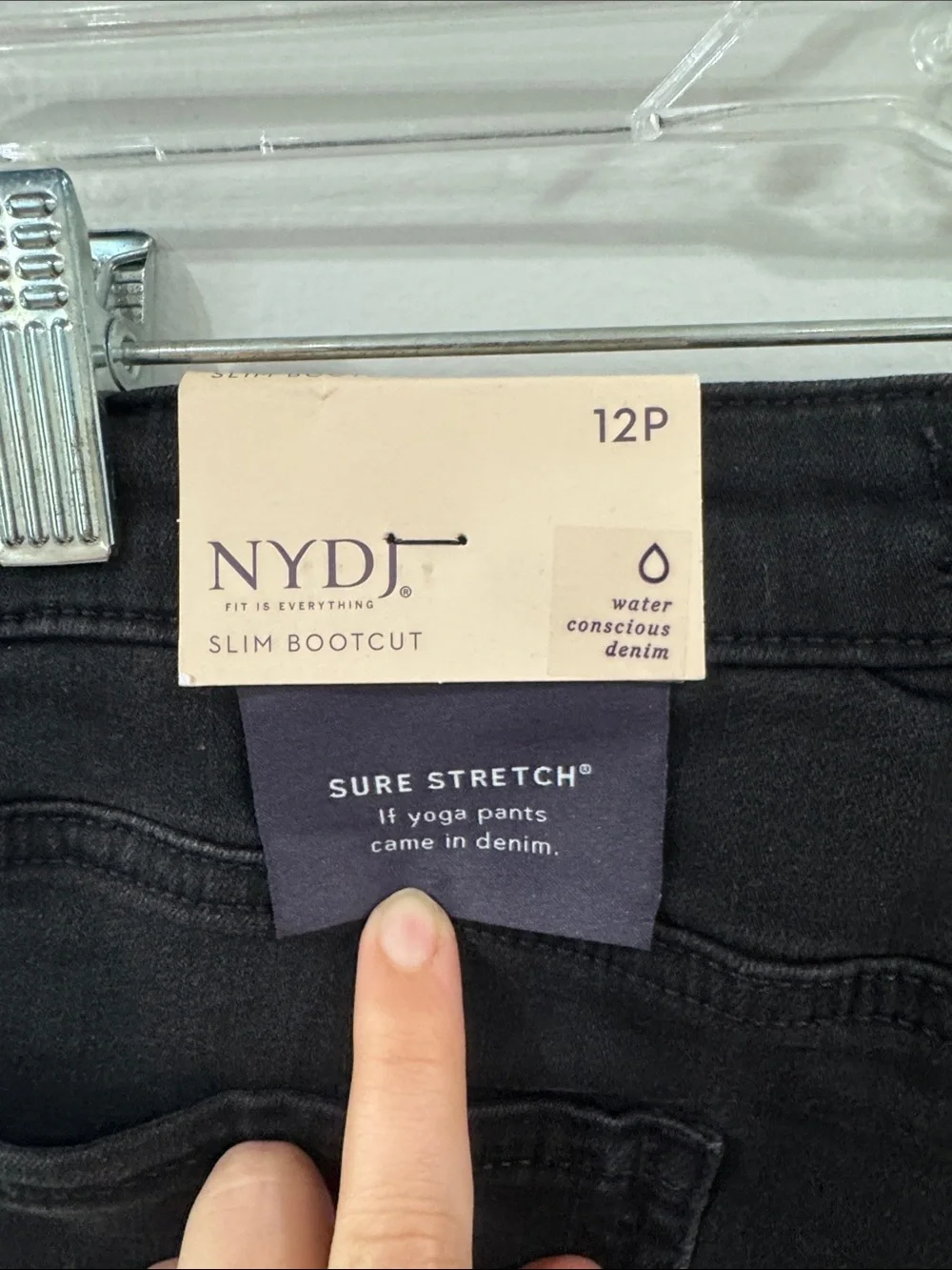NYDJ new Black Slim Bootcut stretch Jeans